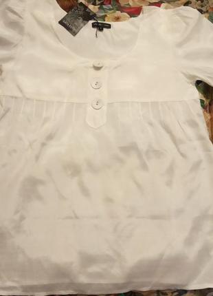 Натуральна блузка, віскоза, бейбі дол, рукав-ліхтарик, під шовк1 фото