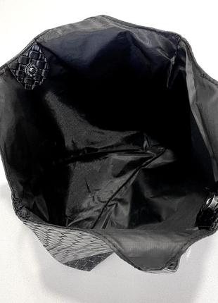 Тренд стильна велика чорна жіноча сумка на плече якісна екошкіра шопер тоут8 фото