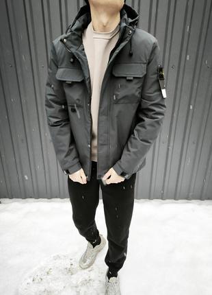 Мужская весенняя куртка stone island графит