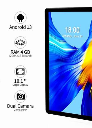 Большой качественный ips планшет pritom touch m10 4/64 6000мажник android 13