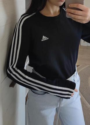 Чорний лонг adidas чорний лонгслів adidas