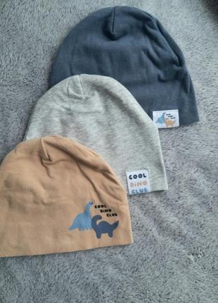 Набір із 3 тоненьких шапочок 1-3 місяці