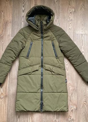 Женская зимняя длинная куртка staff joy khaki размер xxs - xs - s