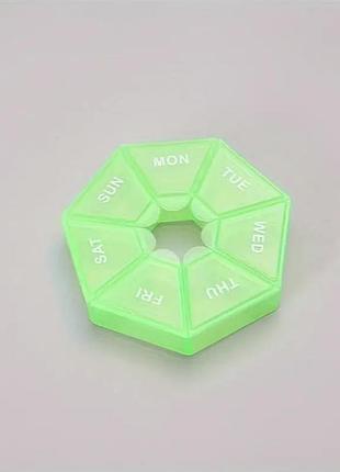Органайзер для таблеток на 7 дней green