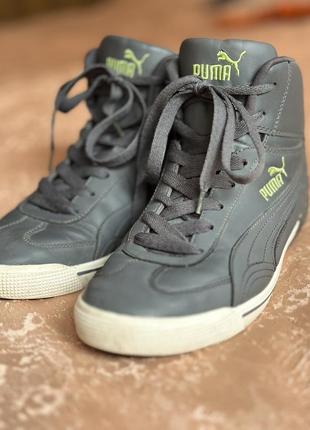 Кросівки puma сірі 38р (24по устілці) шкірзам