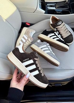 Трендовые кеды из натуральной замши с полоской женские