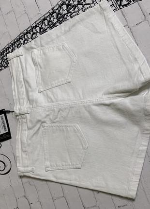 Белые джинсовые шорты, коттоновые короткие шорты5 фото