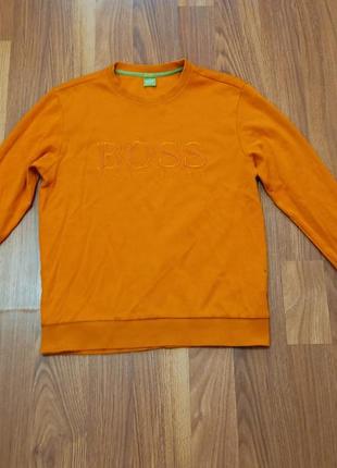 Мужская уникальная кофта свитшот hugo boss оригинал с крупным вышитым лого