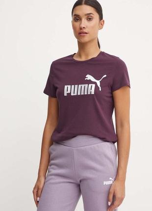 Футболка по фигуре puma оригинал ess logo tee midnight plum 58677539