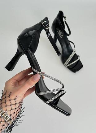 Босоножки, код 1009, черный, эколак