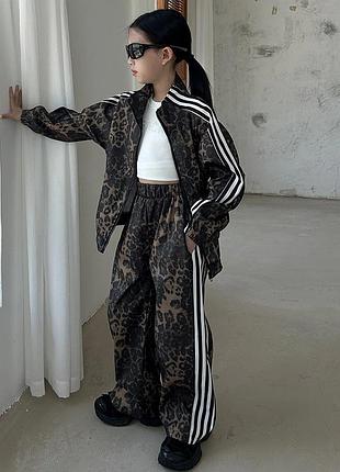 Невероятно стильный костюм лео леопардовый палаццо свитшот толстовка бомбер