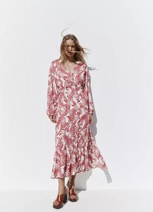 Платье женское розовое с вырезом zara new