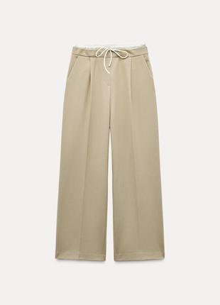 Брюки zara с эффектом,видимой, бельжны