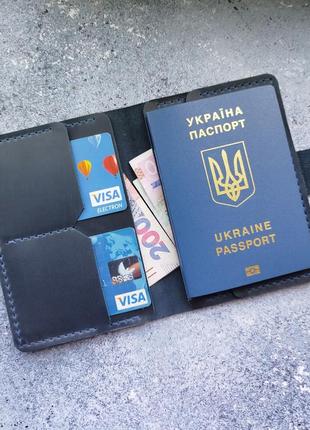 Шкіряне портмоне докхолдер гаманець шкіряна обкладинка для документів паспорт військовий квиток
