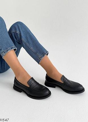 Premium! женские кожаные черные лоферы на каблуке весенние туфли натуральная кожа весна осень