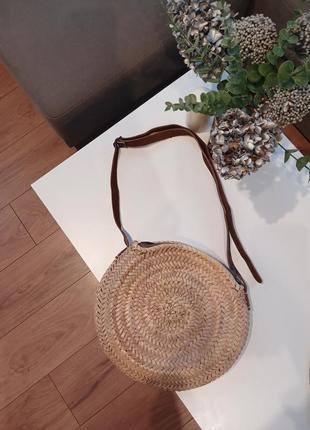 Сумочка из мароканской соломы с кожаным ремешком🤎