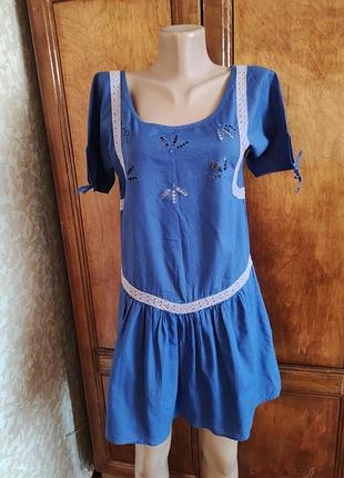 Платье летнее zara 100%коттон.