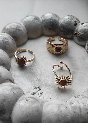 Набор колец с эффектом тигровый глаз 🐯