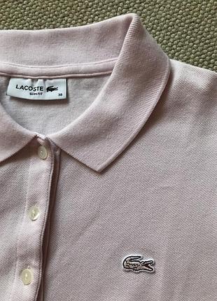 Lacoste оригинал женская бледно розовая тенниска