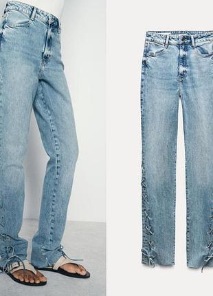 Джинси із шнурками zara
