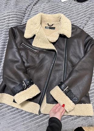 Дублянка куртка авіатор zara