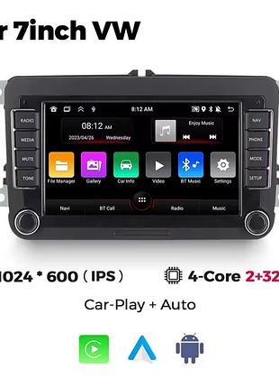 Автомагнітола 2 din android 2/32gb volkswagen, skoda, seat.