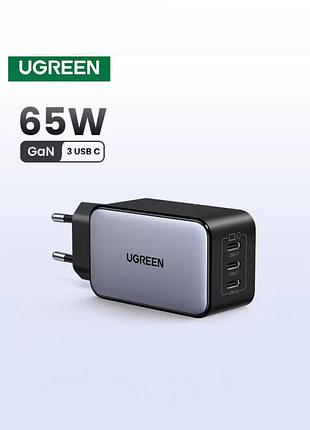Зарядка ugreen nexode 65w x556 gan, зарядное устройство югрин 65вт, зарядка для ноутбука ugreen 65w