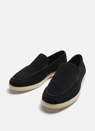 Кожаные лоферы zara