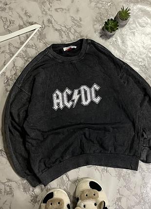 Оверсайз кофта лонгслів світшот ac&dc