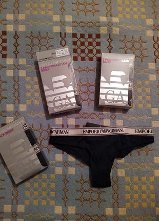 Набір трусиків бразиліан emporio armani (2 штуки в наборі)
