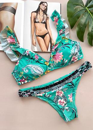 Раздельный купальник в цветочный принт seafolly