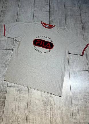 Мужская винтажная плотная футболка fila