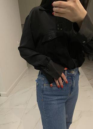 Атласна сорочка, блуза. атласная рубашка блуза zara xs-s
