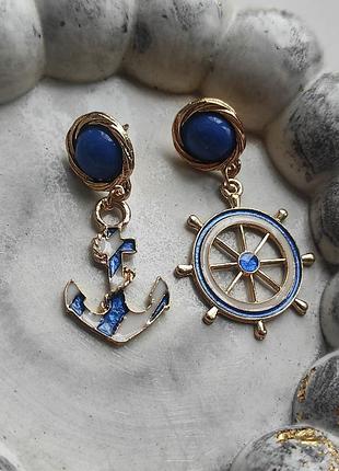 Пляжні літні сережки в морському стилі