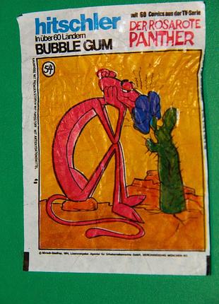 85 вкладыш этикетка от жевательной резинки вкладыш hitschler der rosarote panther разованя пантера одна