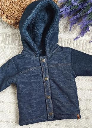 Теплая кофта на меху 1-3 мес.мехушка