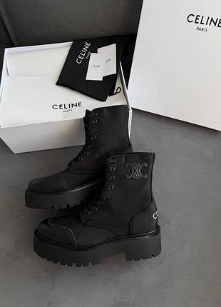 Брендовые ботинки ботинки сапоги boots черные лого люкс