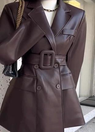 Пиджак жакет кожаный