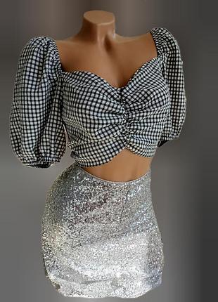 Топ блуза рукава буфы m-l