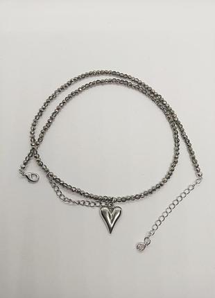 Колье с сердцем, чешский хрусталь 6
