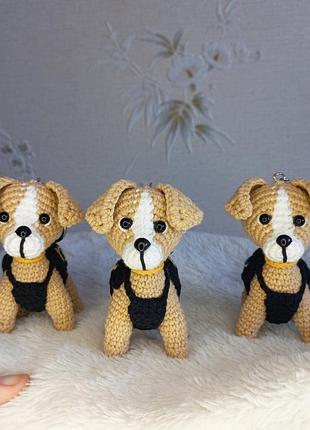 Вязаный пес патрон, брелок, ручная работа. игрушка пес патрон для детей
