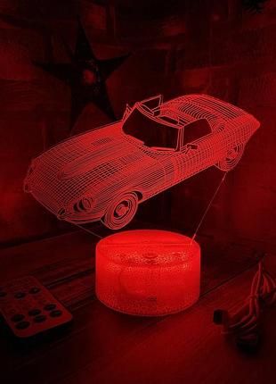 3d-лампа классический кабриолет, подарок для любителей авто, 3d светильник или ночник, 7 цветов и 4 режима, таймер, пульт