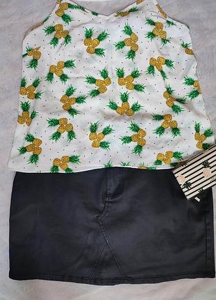 Черная юбка под кожу