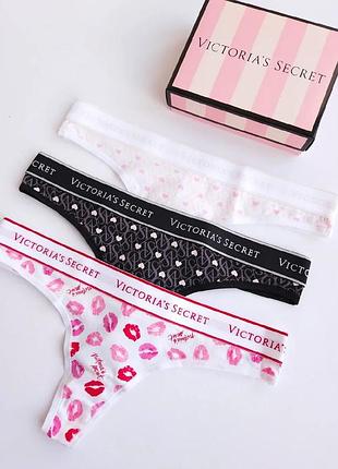 Набор трусиков стрингов виктория сикрет victoria's secret оригинал