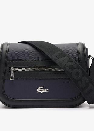Брендовая кожаная сумка lacoste кросс-боди сумочка лакоста