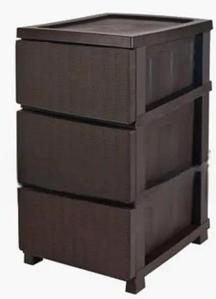 Пластиковий комод, тумба, органайзер, тумбочка на 3 ящики