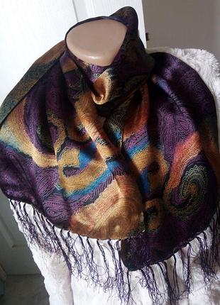 Шарф шовк як павич перо подарунок