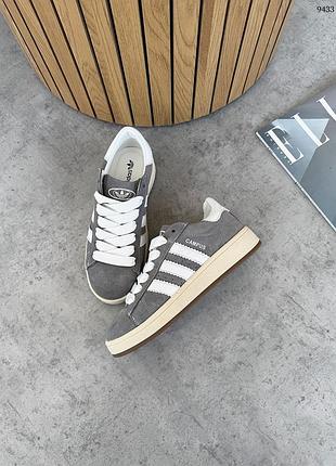 Кеды, серый, натуральная замша