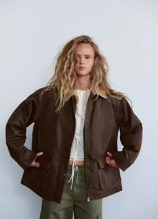 Куртка женская коричневый zara new