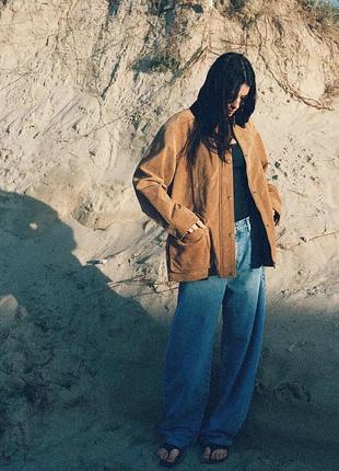 Куртка женская коричневая замшевая zara new
